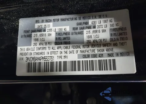 2023 Mazda Cx-30 2.5 S from USA, damaged, VIN 3MVDMBAM4PM553761